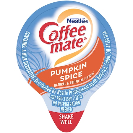 Coffee-Mate Pumpkin Spice Liquid Creamer .375 Oz. Container, PK200